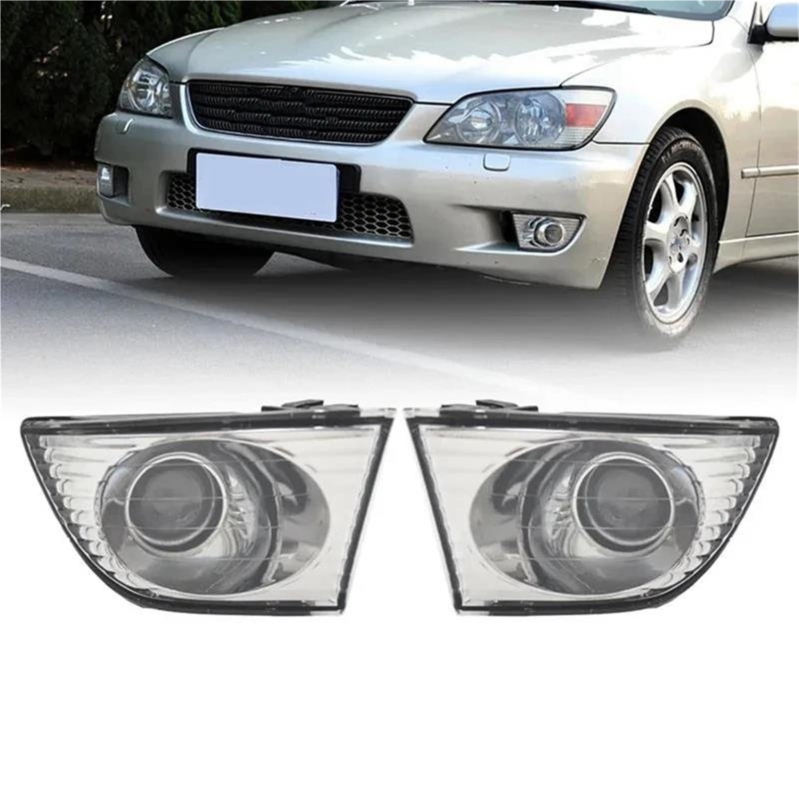 Generico Per Lexus Is200 Is300 98-05 Paraurti Auto Riflettore Lampada Griglia Anteriore Fendinebbia Luci Nessuna Lampadina Auto Paraurti Fendinebbia(L)