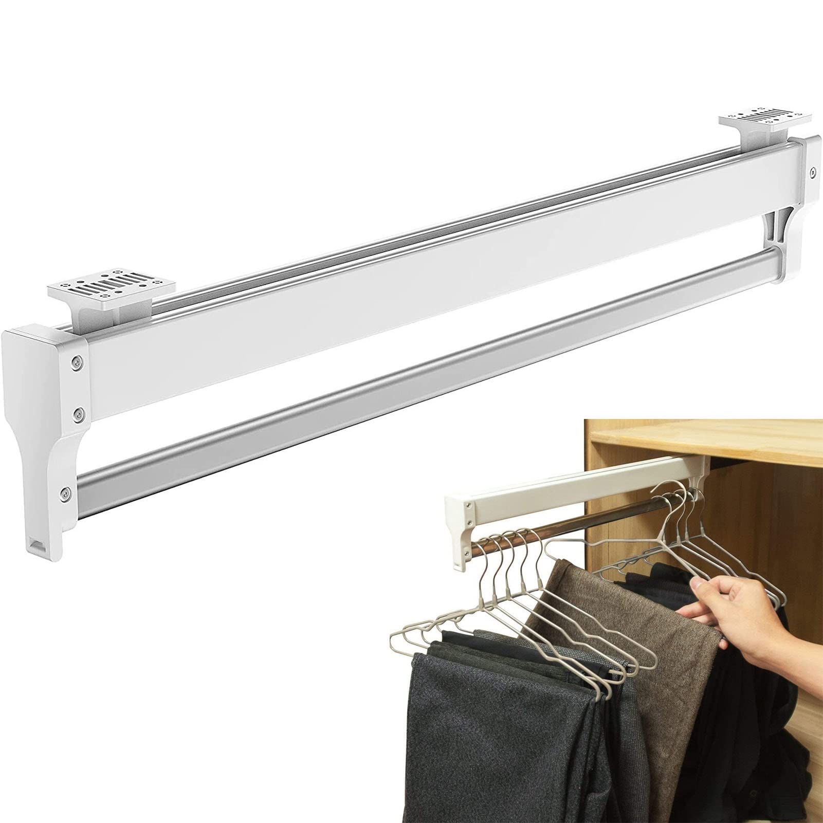 Tige réglable pour armoire pour réparer les penderies surchargées et bloquées