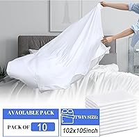 Vista 2 de Preboun Paquete de 10 sábanas encimeras Queen de 102 x 105 pulgadas, sábanas de microfibra suave a granel para hotel, resistentes a las arrugas