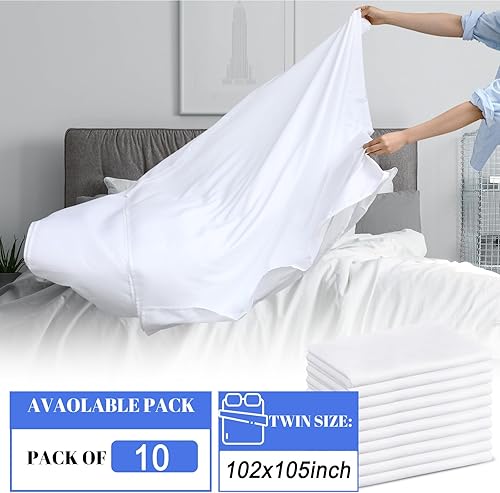 Miniatura 2 de Preboun 10 sábanas encimeras a granel de microfibra suave a granel, de fácil cuidado para el hogar, salones, hoteles, hospitales, masajes, spas,