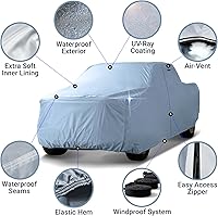 Vista 49 de iCarCover - Funda de coche de 100 capas, impermeable para todo tipo de clima, fundas de coche de calidad premium para automóviles, protección UV