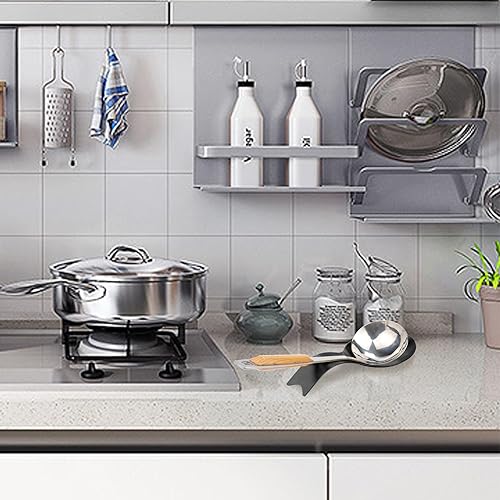 Miniatura 7 de VanlonPro Soporte de cuchara de acero inoxidable, soporte para cucharón de espátula, soporte para cuchara de utensilios de acero inoxidable, acabado