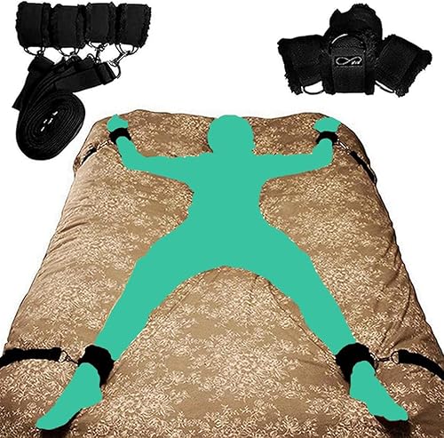 Kit de restricciones de servidumbre para parejas debajo de la cama King, correas sexuales de muñeca y tobillo para adultos, juego de cama tamaño