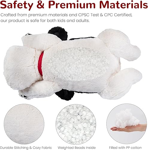 Miniatura 3 de Animales de peluche con peso para perros en blanco y negro, 22 pulgadas, 4.5 libras, animales de peluche con peso de 22 pulgadas, 4.5 libras,