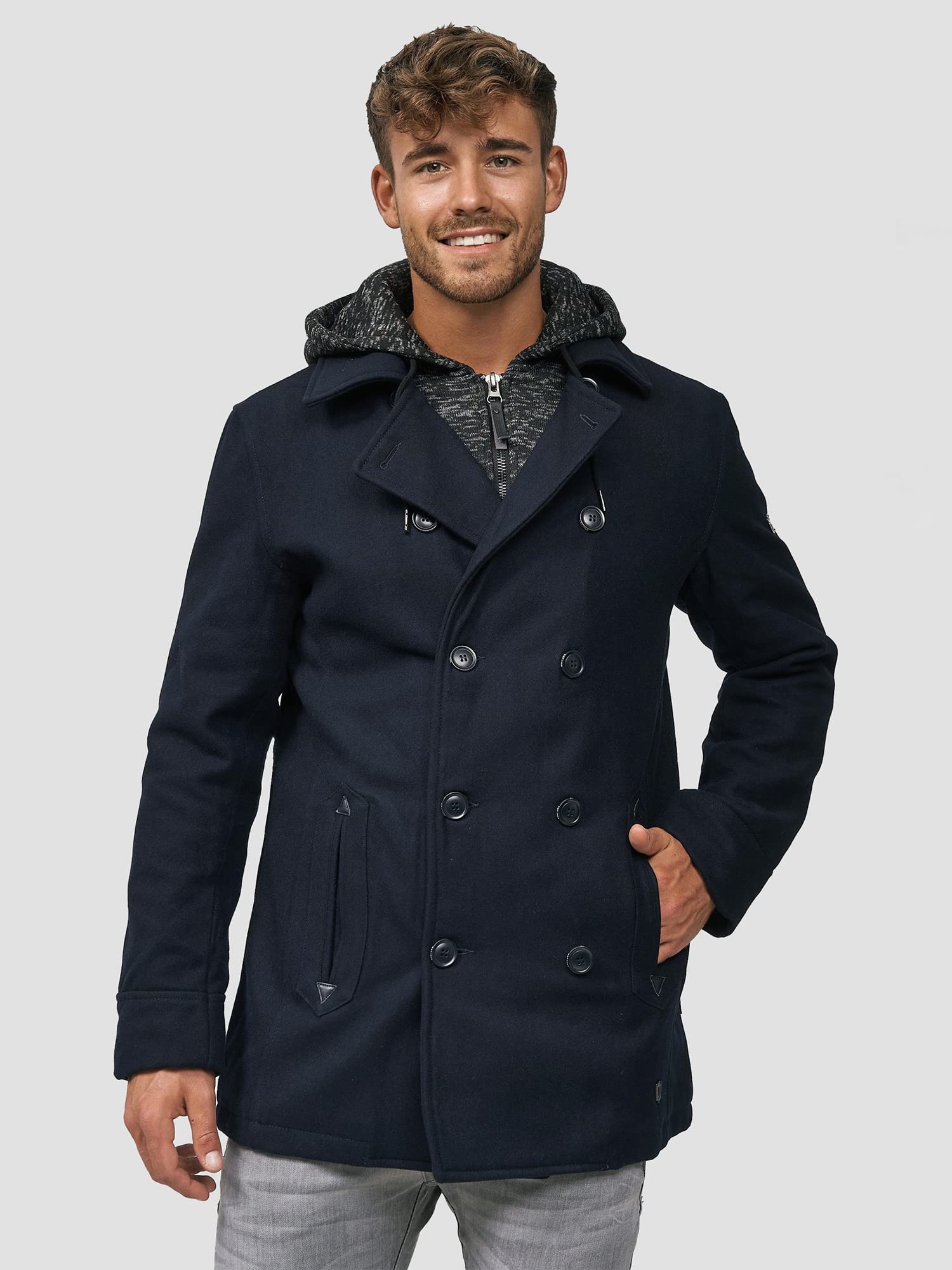 Indicode Uomini Cliff Coat | Cappotto corto con collo alla coreana