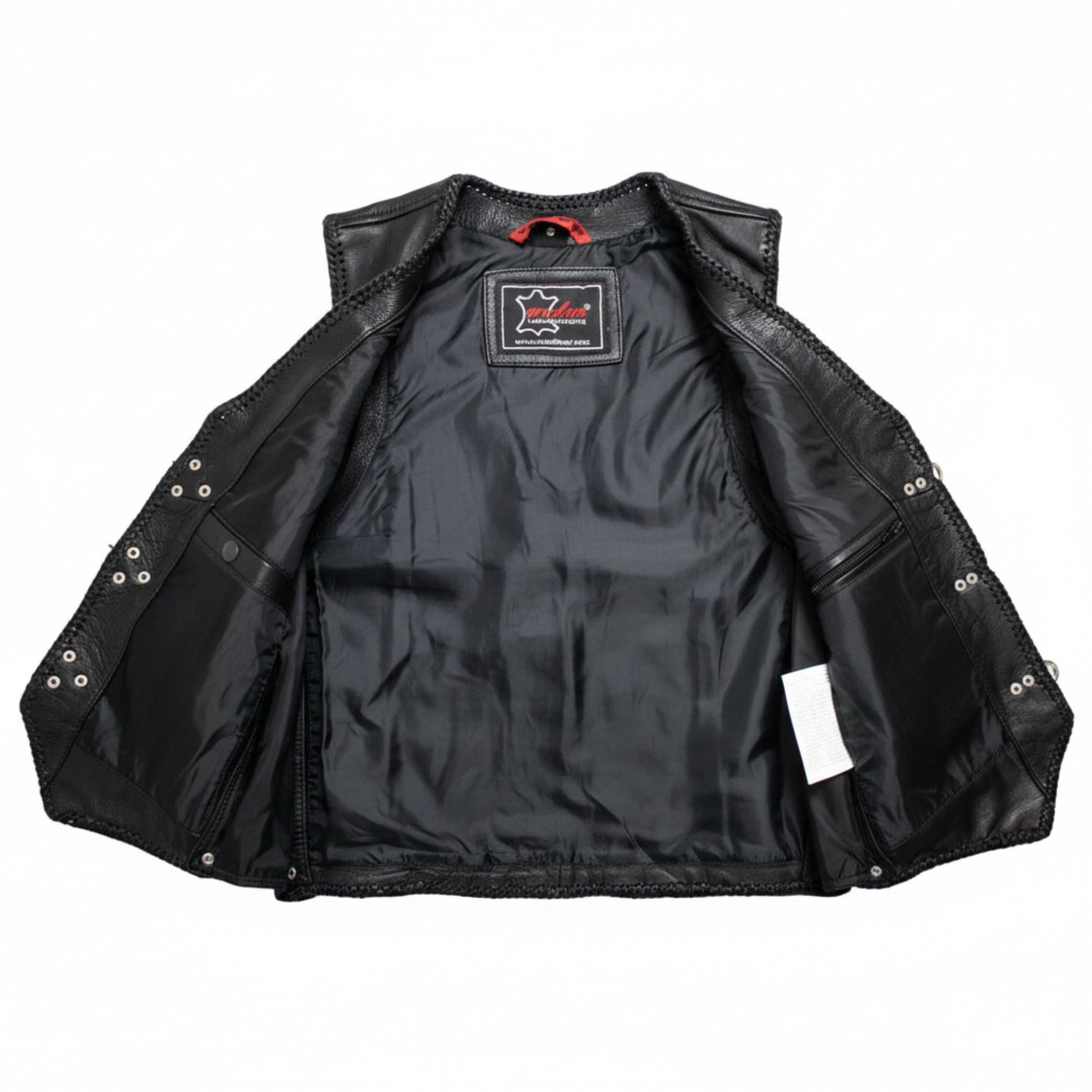 MDM Gilet in Pelle, Gilet Biker, Gilet in Pelle Moto, Donna, Club Gilet Chopper, Rocker Vest, Kutte, Vest, Pelle Vest, Pelle Gilet