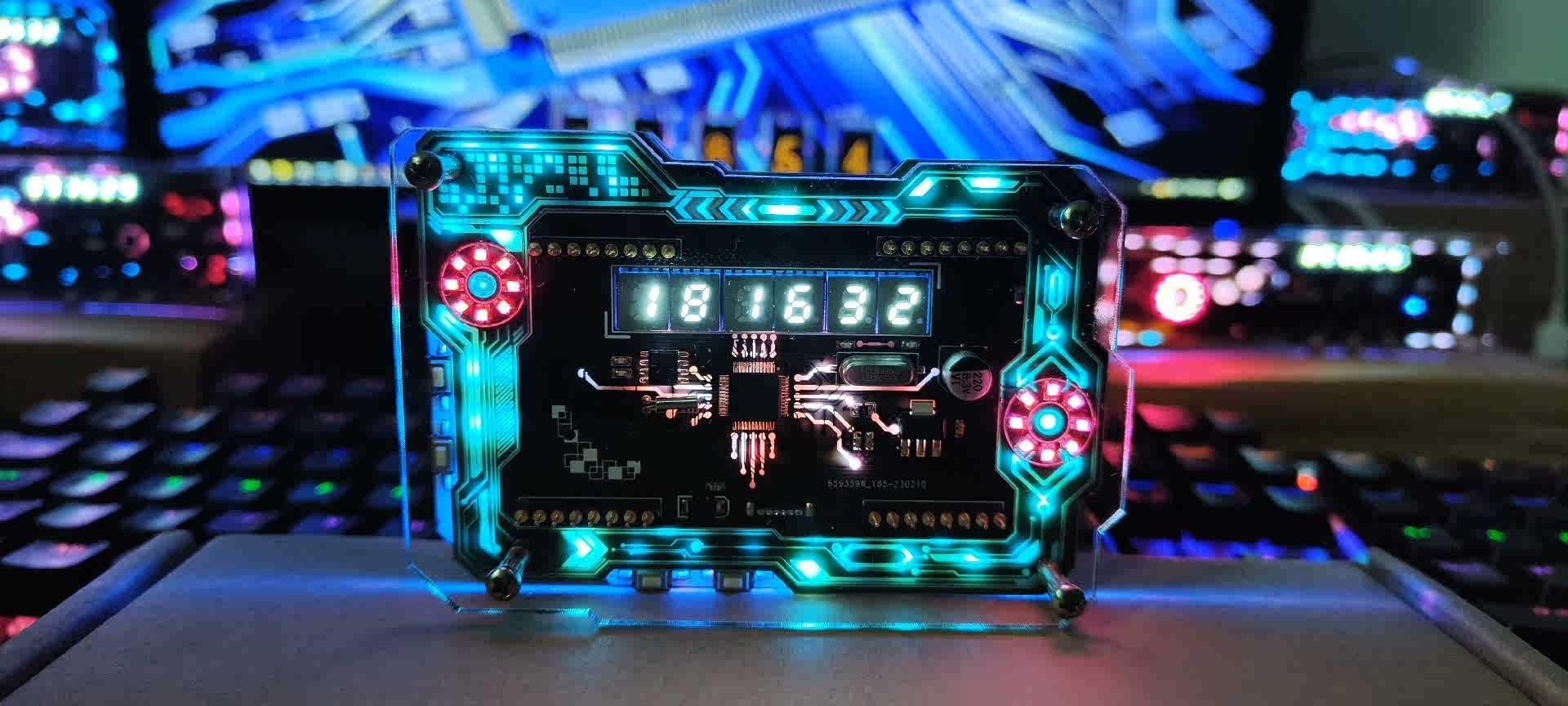 Amazon.co.jp: 屋外用時計 サイバーパンク RGB 時計アートセンス