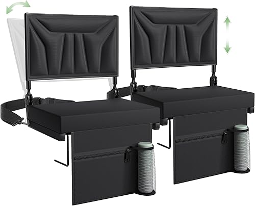 Asientos de estadio con respaldo y cojín, asientos plegables portátiles con correa para el hombro y asa de transporte para eventos deportivos,