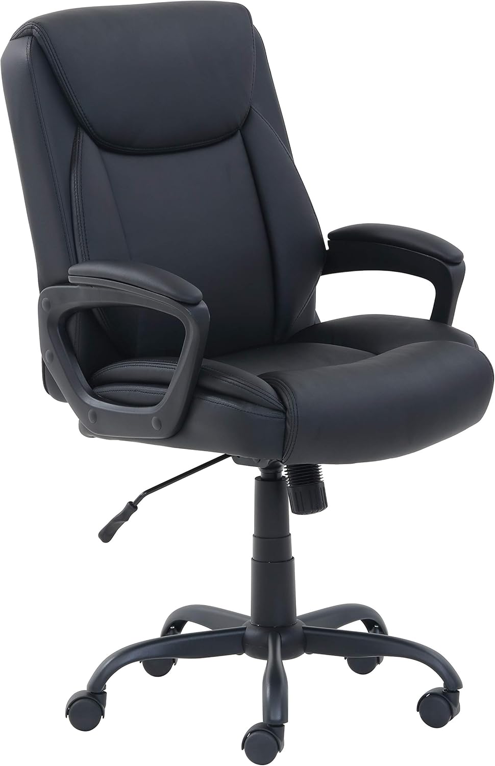 Amazon Basics Classic Puresoft PU Padded Mid-Back Height Adjustable Office Computer Desk Chair with Armrest
