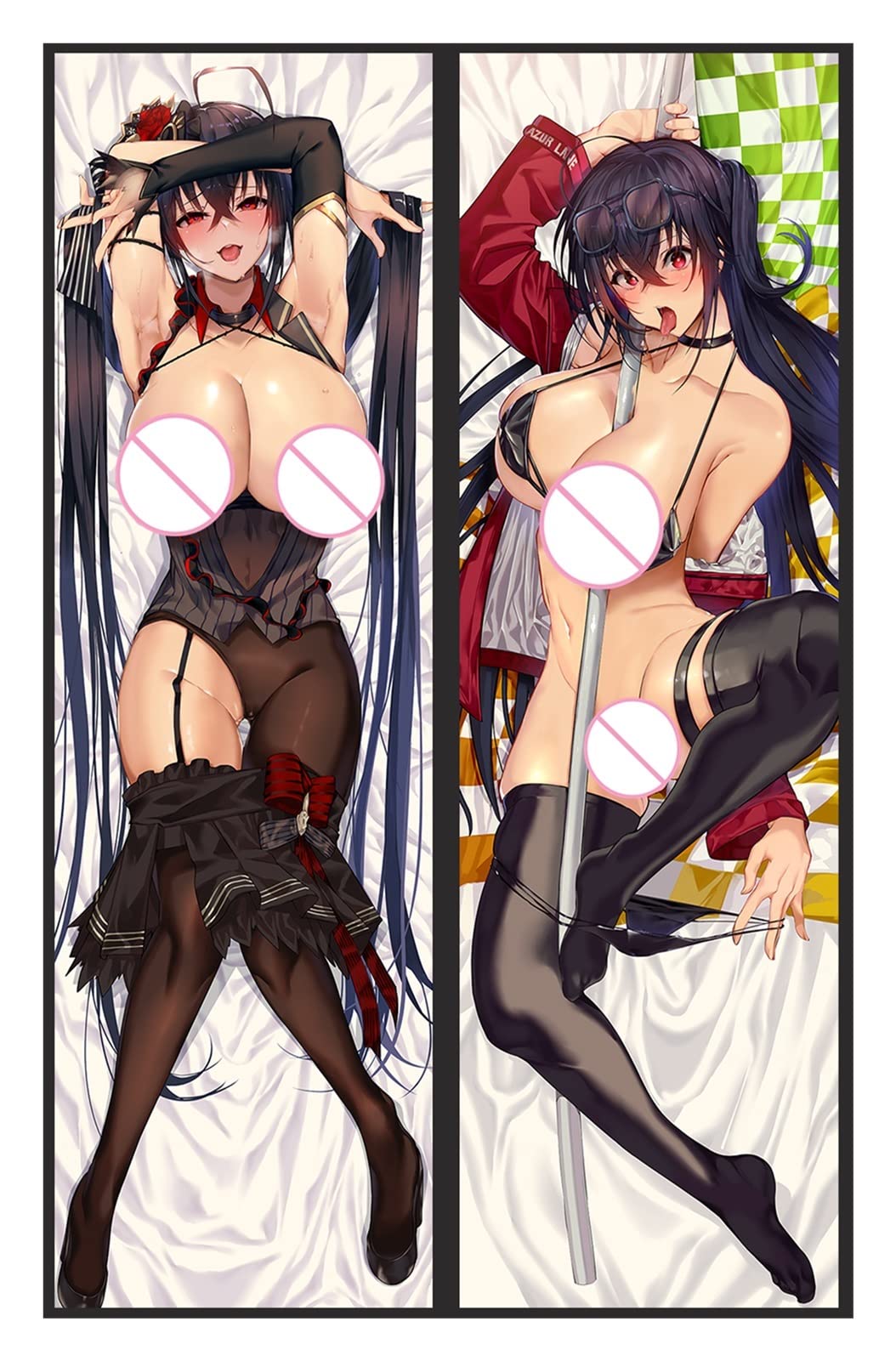 Xxjun Store Dakimakura Anime Azur Lane Taihou Double-Sided Print Life-Size Body Pillow Dakimakura Cover Cute Naked (Color : 2WAY Tricot, Size : 50X160CM)