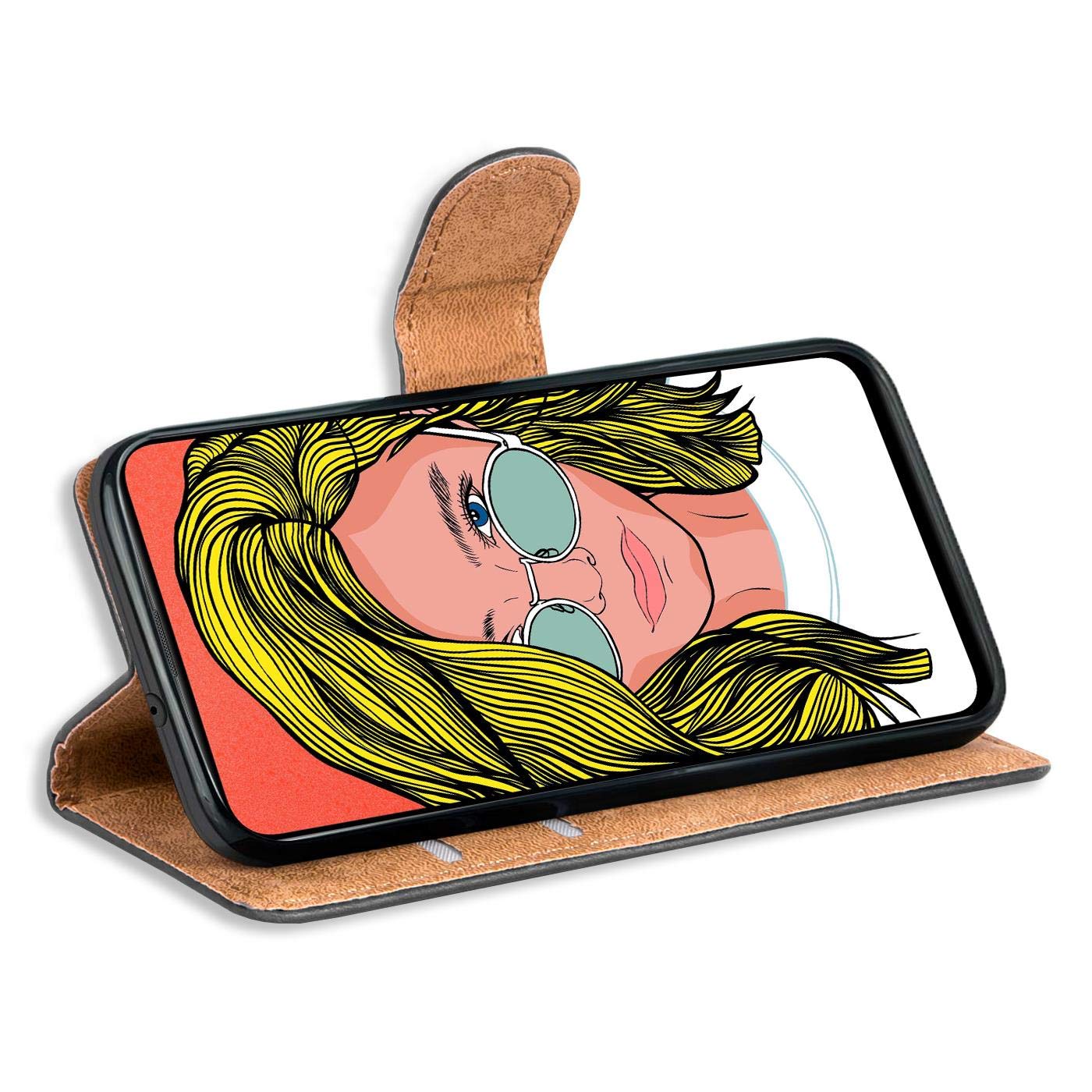 Verco custodia per Huawei P Smart Z, Case per P Smart Z Cover PU Pelle Portafoglio Protettiva, Nero