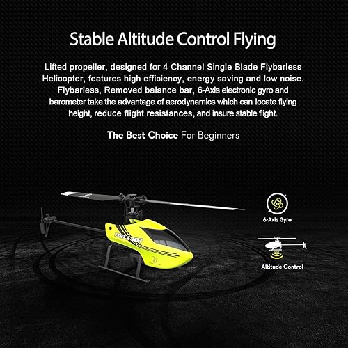 Miniatura 4 de First Step RC Heli 101 RC Helicóptero Juguetes para niños y adultos 4CH 24G Control remoto Mini helicópteros con retención de altitud giroscopio de