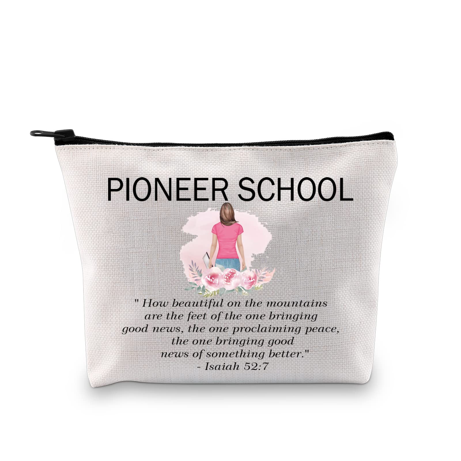Jw Pioneer School Makeup Bag Isaiah 52:7 Gift For Jehovah's Witness Pioneer Cosmetic Bag (PIONEER SCHOOL)