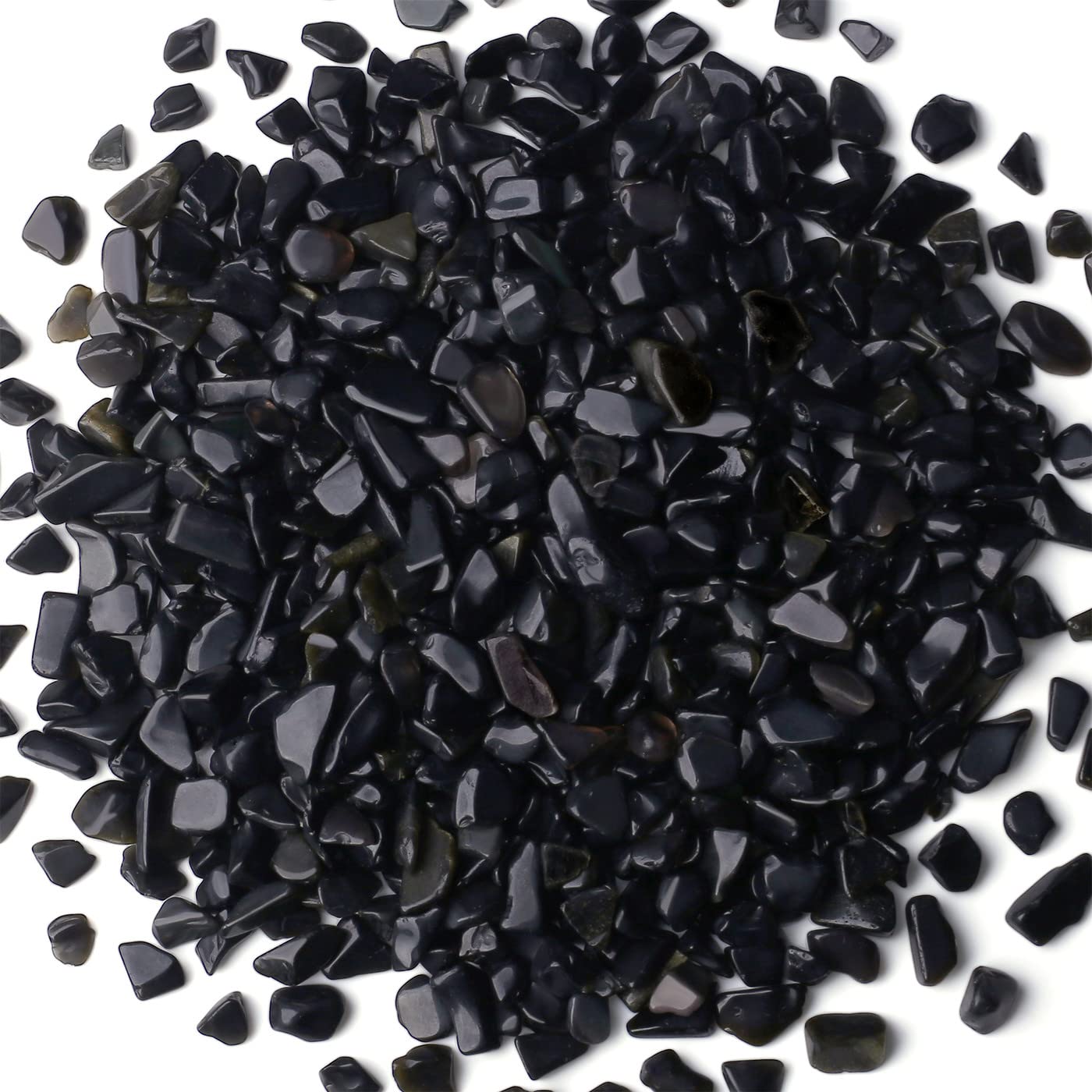 Obsidian Healing Crystal Chips Bulk Gemstones Sets Tumbled Crushed Stones Crushed Crystals Natural Rocks for Fountain Rocks Decoration Reiki Energy