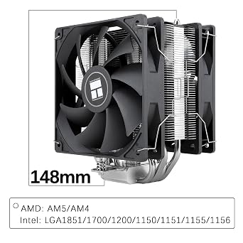 TR-Thermalright Assassin X 120R SE Plus CPU Air Cooler, 4x6mm Heat Pipes,Combination of Forward and Reverse Fans,148mm High, for AM4/AM5,Intel lga1700/1851/1150/1151/1200