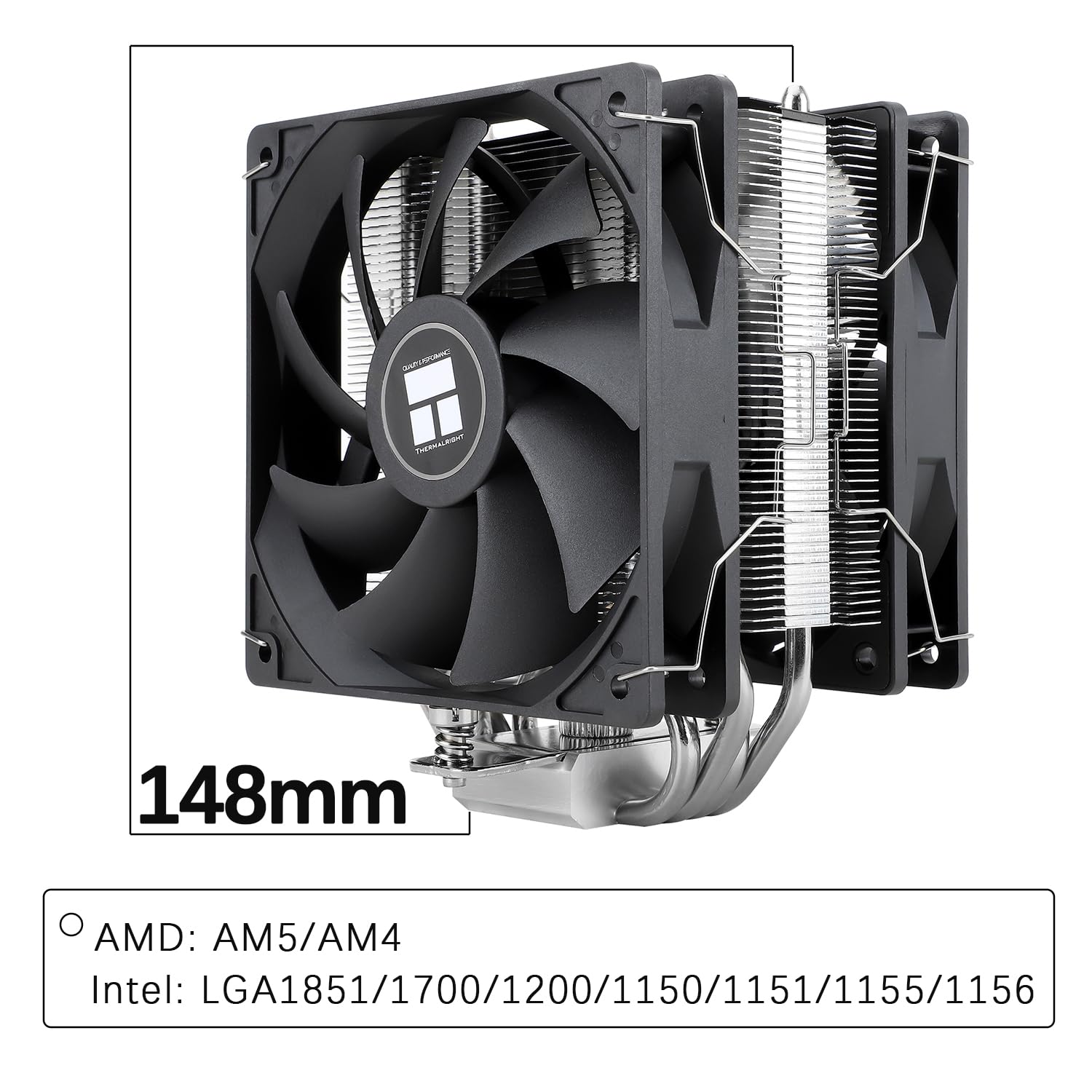 TR-Thermalright Assassin X 120R SE Plus Dissipatore CPU - 4 tubi di calore, doppie ventole silenziose da 120mm, per AMD AM4 AM5, Intel LGA1851/1700/115x/1200, dissipatore PC