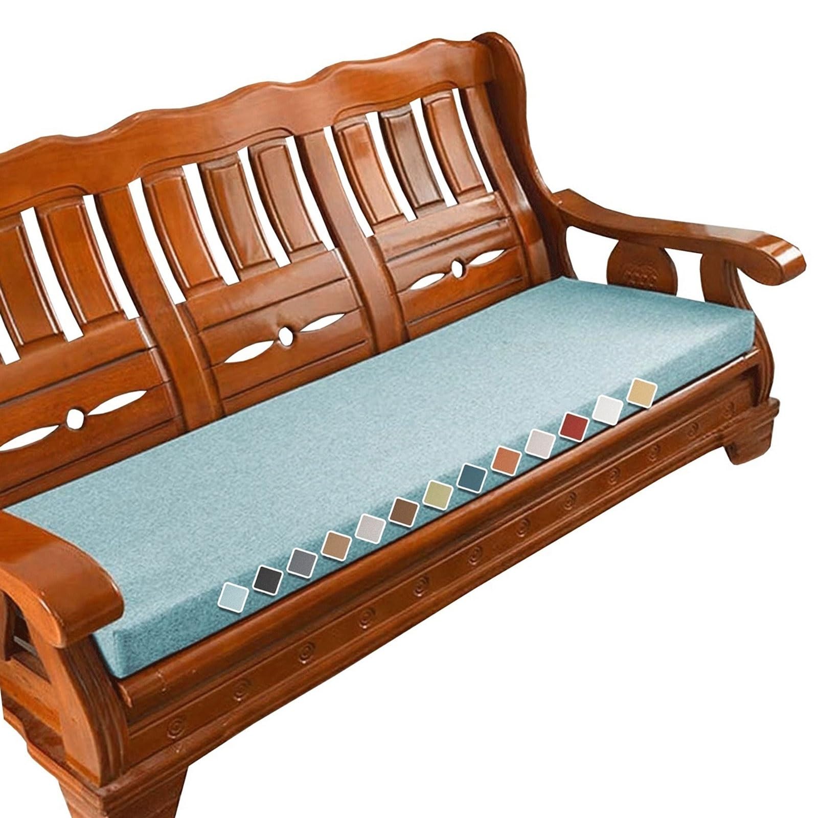 Versatile Indoor/Outdoor Bench Cushion - 150cm/120cm/100cm/90cm x 40cm/35cm/50cm - 2/3 seater Non-Slip Seat Pad for Bay Windows,Garden Patio,Long Chairs,Swings & Porch Furniture(Sky blue,130x35x5cm) โ image 1