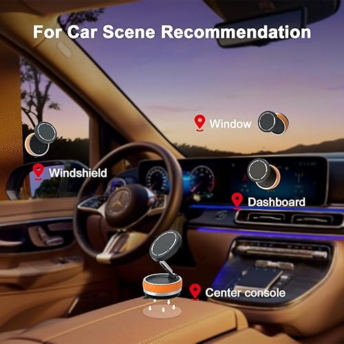 Miniatura 7 de Soporte mejorado para automóvil MagSafe, succión más fuerte y magnético más fuerte de 2500 gf Soporte de teléfono celular ajustable de 360, con 2