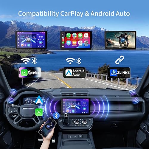 Miniatura 4 de Pantalla de radio estéreo de coche doble DIN inalámbrica para receptores de audio de coche, pantalla táctil de radio HD de 9 pulgadas para CarPlay y