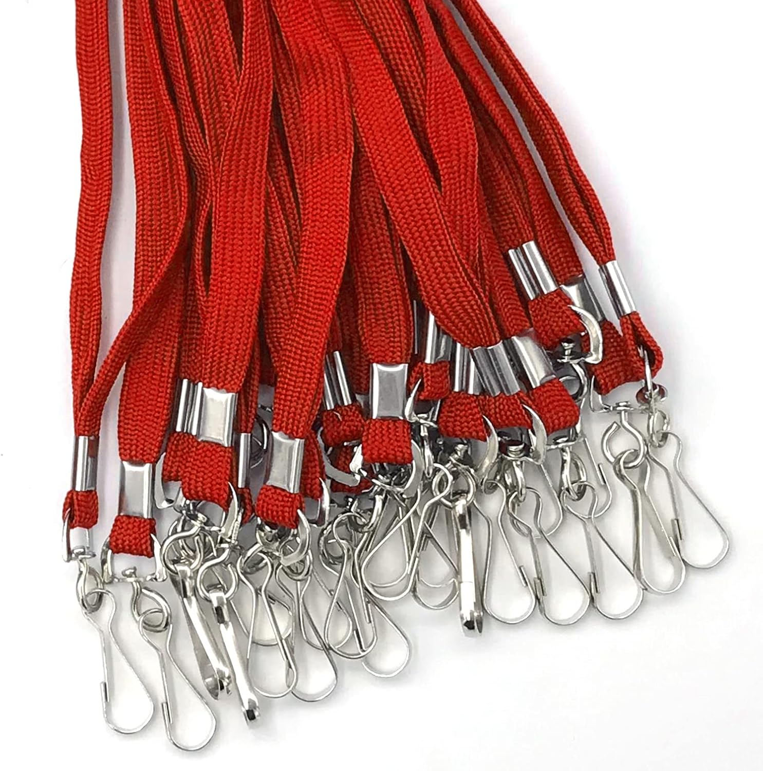 Beebel Lanyards 100 Pack Red Lanyards with Swivel Hook Clips for ID Name Badge Holder - Image 6