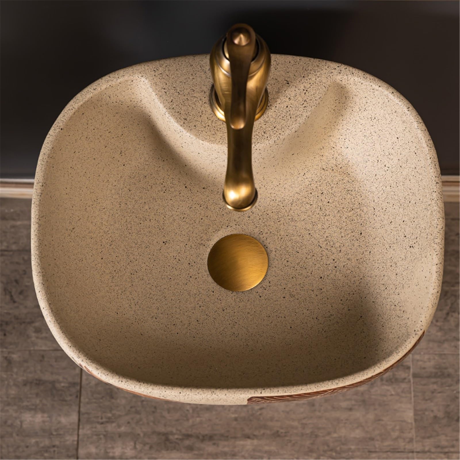 Lavello a colonna in ceramica con rubinetto e kit di scarico, elegante lavabo per la casa per bagno, cortile, balcone, design elegante