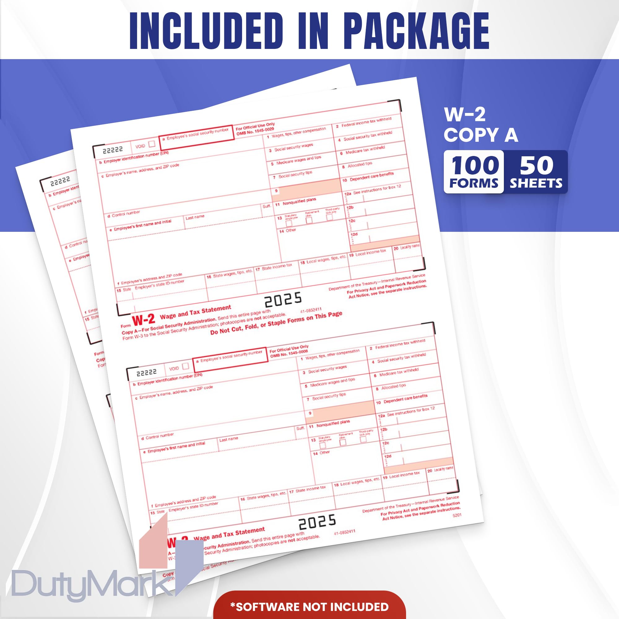 Amazon.com : W2 Forms 2025 Copy A 50 Sheets W-2 Federal Income