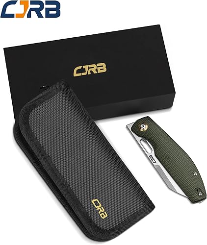 Miniatura 17 de CJRB - Cuchillo EDC de bolsillo Ekko (J1929) con bloqueo de botón, pequeño cuchillo plegable AR-RPM9 hoja de acero y mango de acero inoxidable Hoja