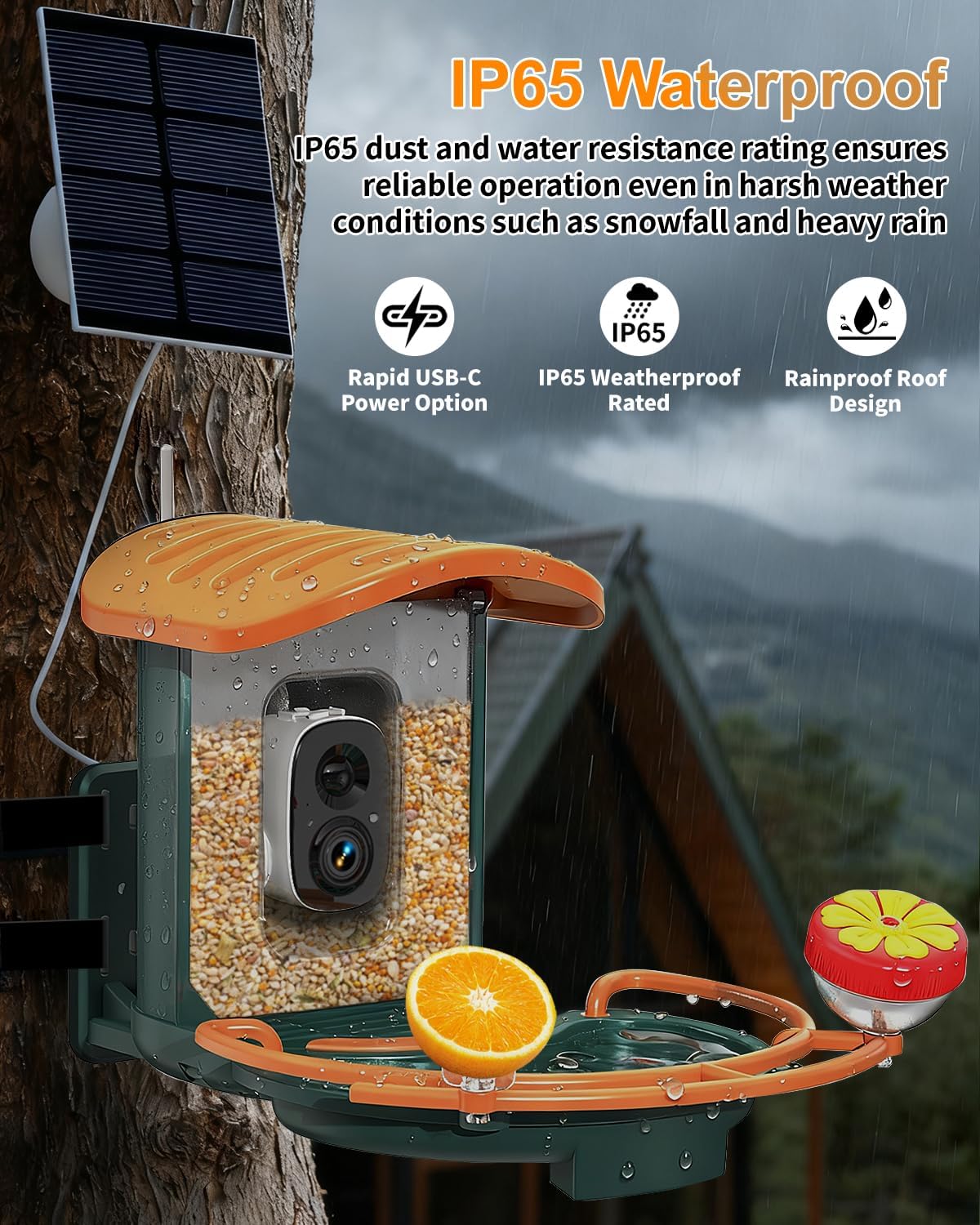 Bird Feeder Camera with 2K HD Camera, 11000+ AI Birds Recognition Birdfeeder with Bath, Solar Powered Birds Watching, App Control, Color Night Vision, Gift Box Package, Easy Install & Family Sharing