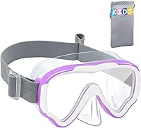 Vista 10 de Vvinca Kids-Goggles with Nose Cover, Diving Mask Elastic Fabric Strap Anti Fog Anti Shattered Lens for Kids Swim Goggles 3-14