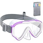 Vvinca Kids-Goggles with Nose Cover, Diving Mask Elastic Fabric Strap Anti Fog Anti Shattered Lens for Kids Swim Goggles 3-14
