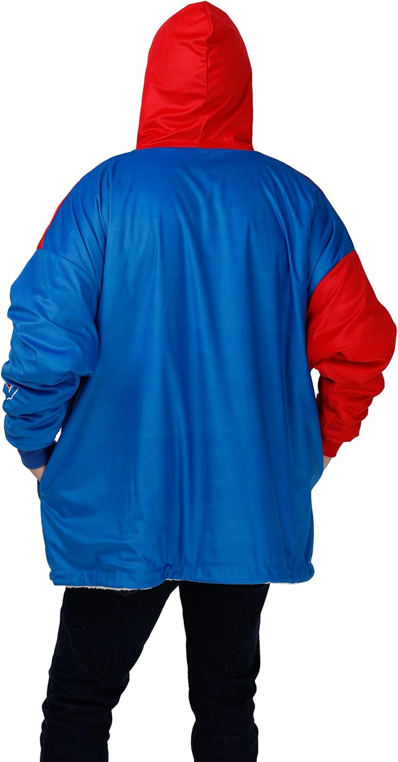 foco NFL Team Logo Reversible Oversized Sherpa Hoodie Sweatshirt Hoodeez - Image 3