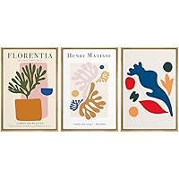 SIGNWIN 3 Piece Framed Canvas Wall Art Blue Nude by Henri Matisse Canvas Prints Home Artwork Decoration for Living Room,Bedroom - 16