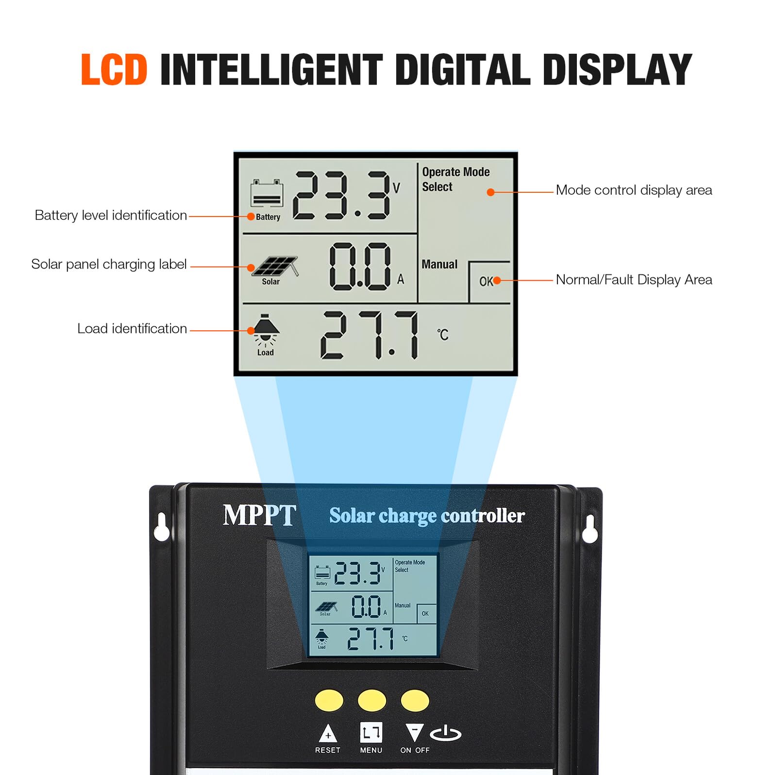 Controlador de Carga Solar y 24v Mppt 100a 12v 48v 36v para Tecnología de Alta Corriente Materiales de Aluminio y Plástico Baterías y Paneles Solares