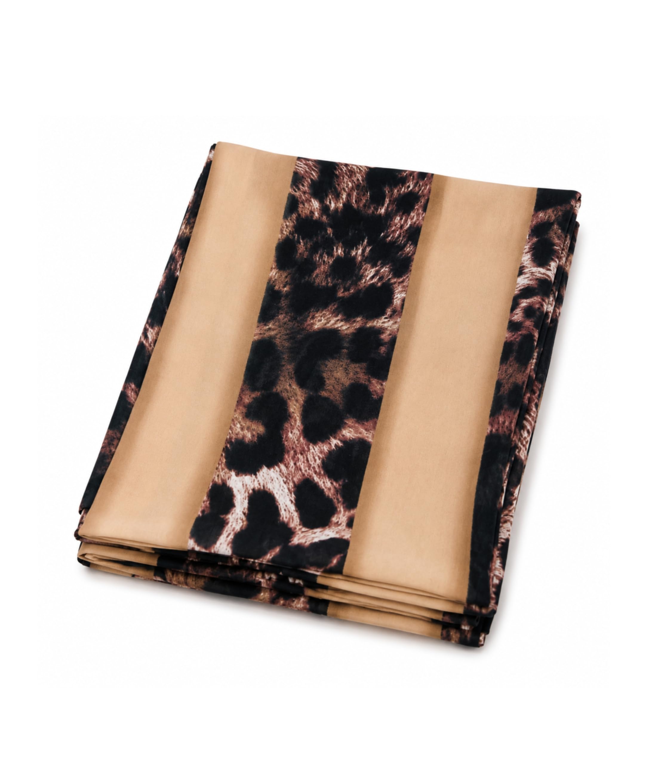 Leopard Print Chiffon Hijab Scarf Shawl, Imported, Beige and Black Animal Print Style-image-35