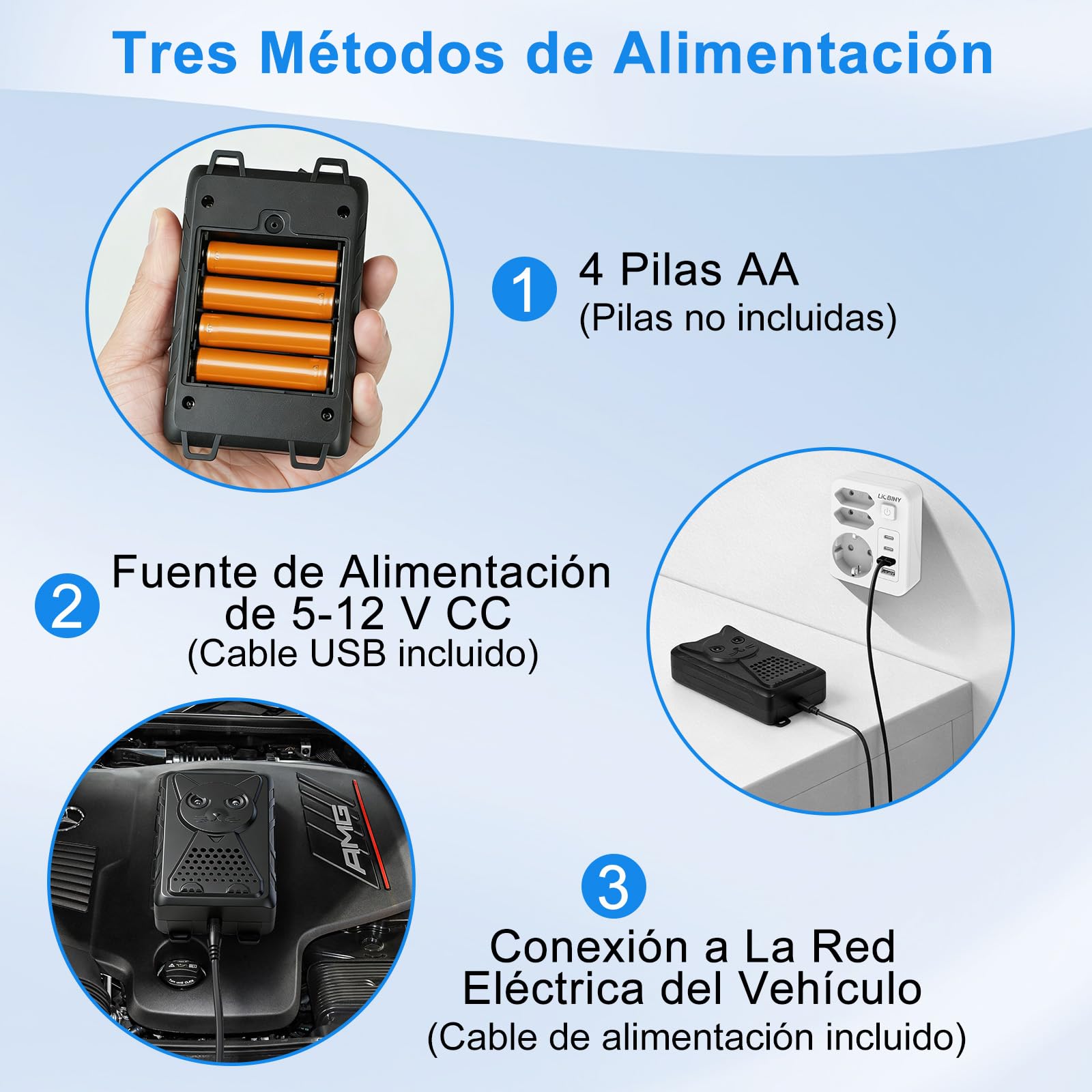 Ultrasónico Ahuyentador de Ratas para Coche con Flash, 3 Modos de Carga, Ahuyentador de Martas para Coche para Aticos, Hogar, Jardín y Automóviles
