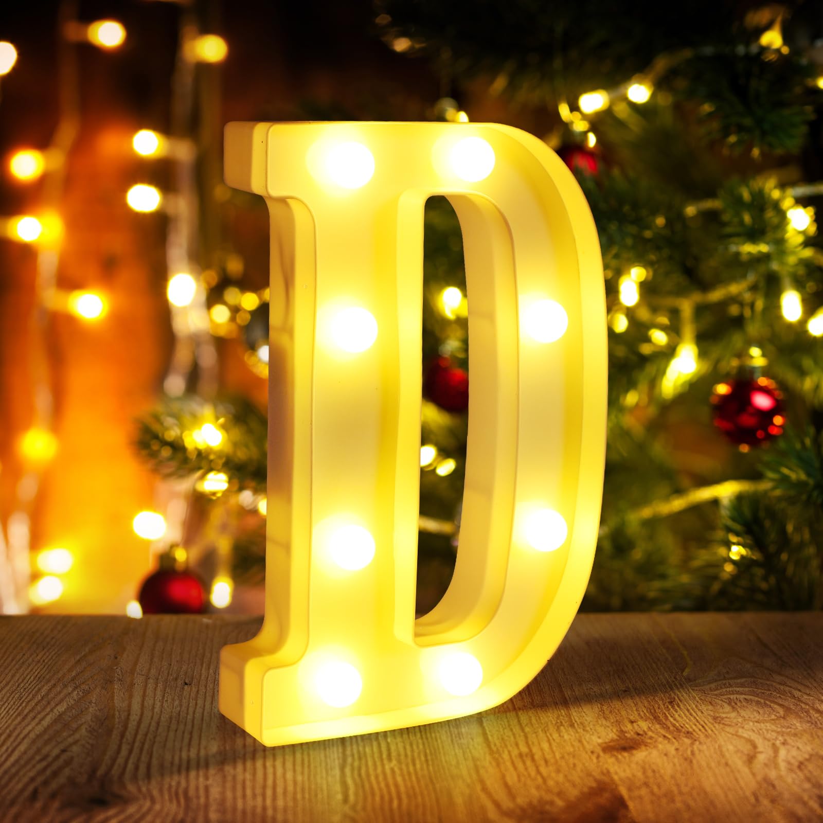 Leuchtbuchstaben D, LED-Schild, Festzelt-Buchstaben, 26 Alphabete für Party, Geburtstag, Name, Hochzeit, Weihnachtsdekoration, personalisiertes Namensschild, Buchstabe für Tafelaufsätze, Tisch- und