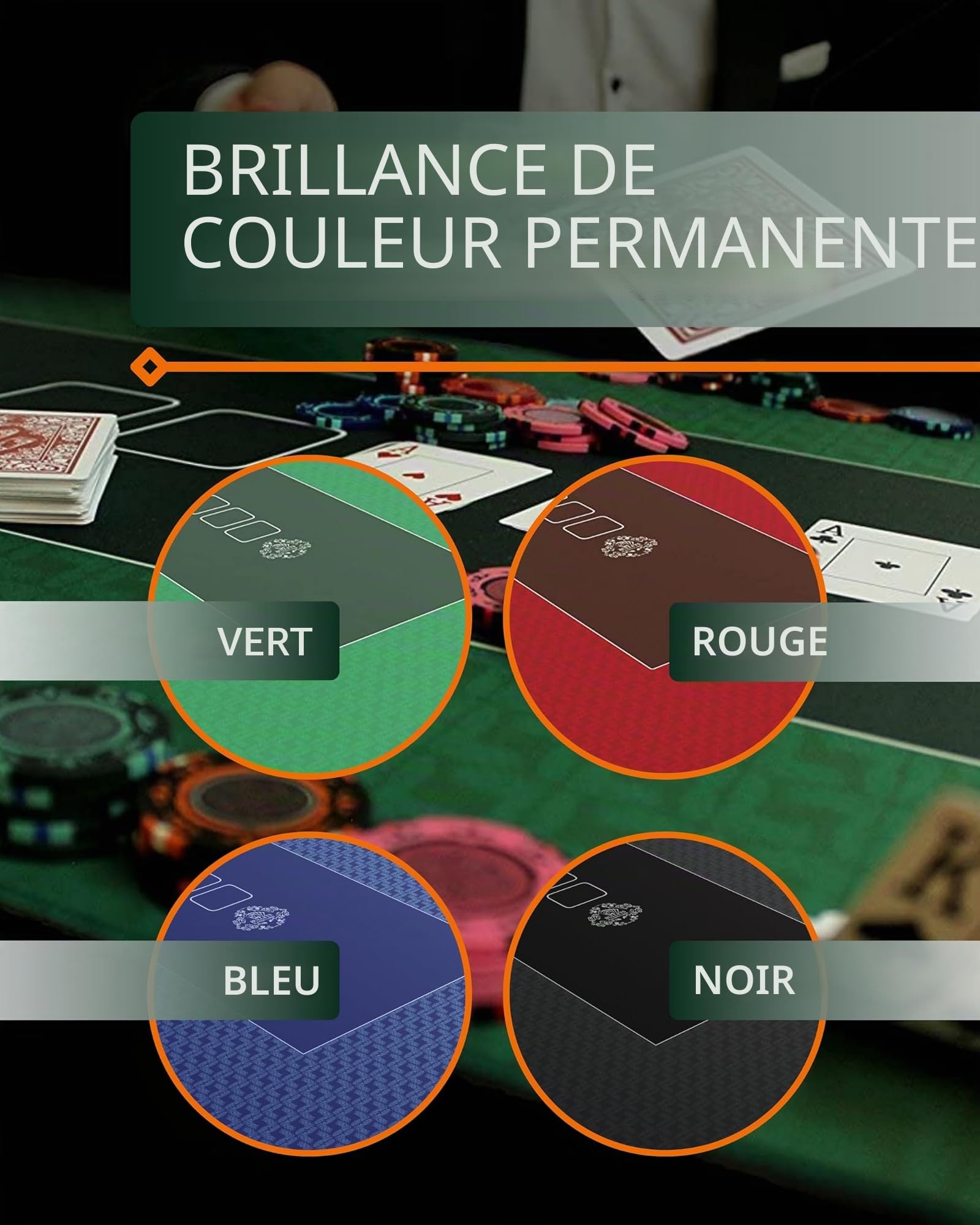 Bullets Playing Cards, Tapis de Poker Pliable Vert 180 x 90 cm, Surface de Jeu Rectangulaire Idéal pour Votre Dessus de Table de Poker Professionnel, Tapis Poker Texas Hold'em