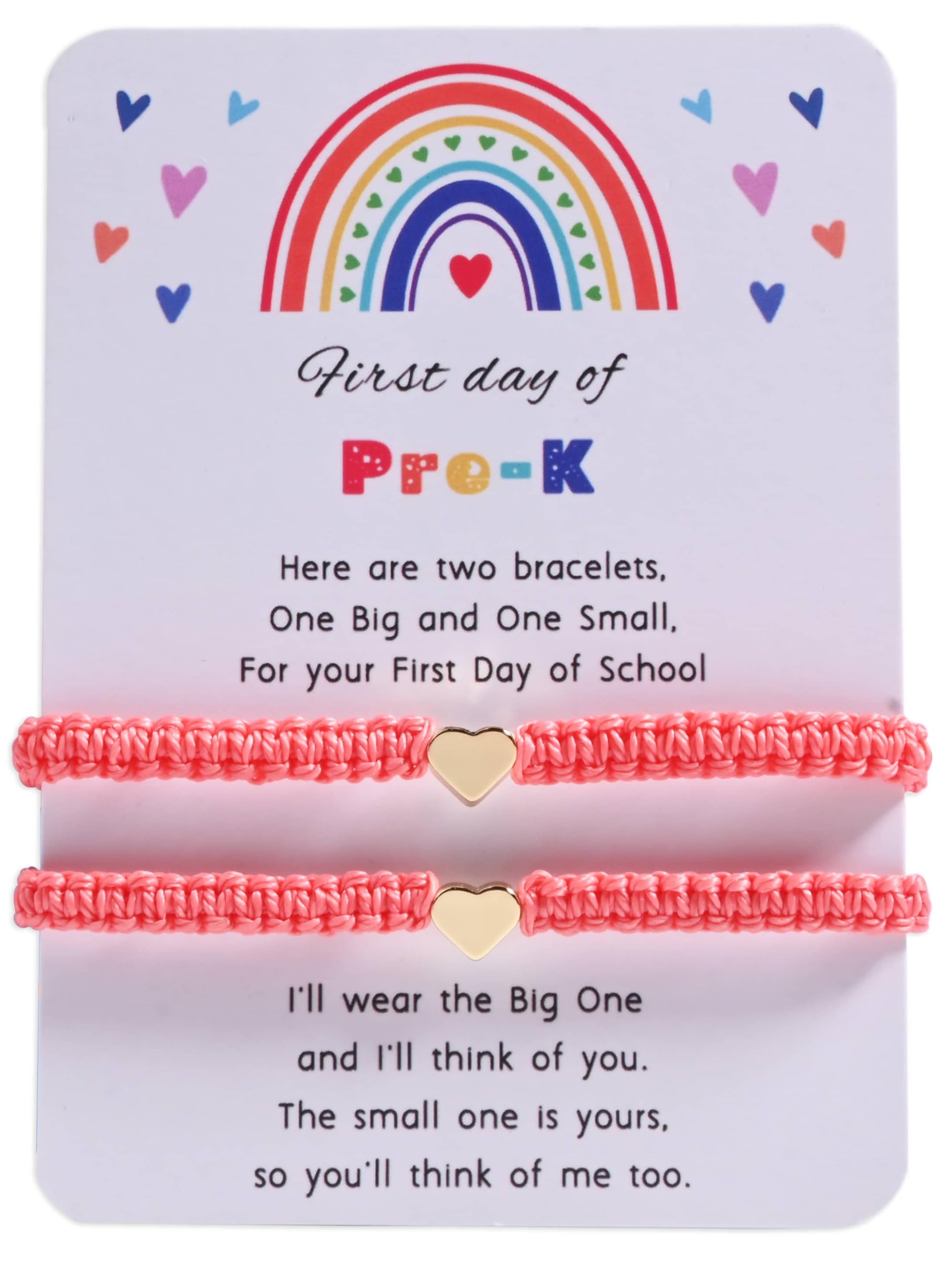 First Day Of Pre K Mommy And Me Bracelets Gifts, Back To String Matching Bracelet Set For Mom Daughter Son