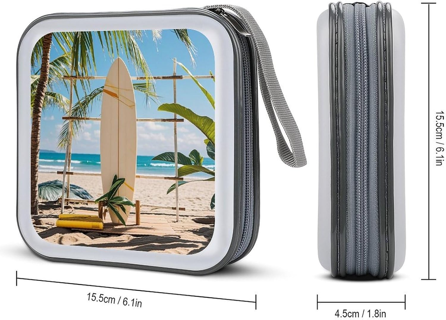 Surfboard on Wooden CD/DVD Case Holder 40 Capacity image 2