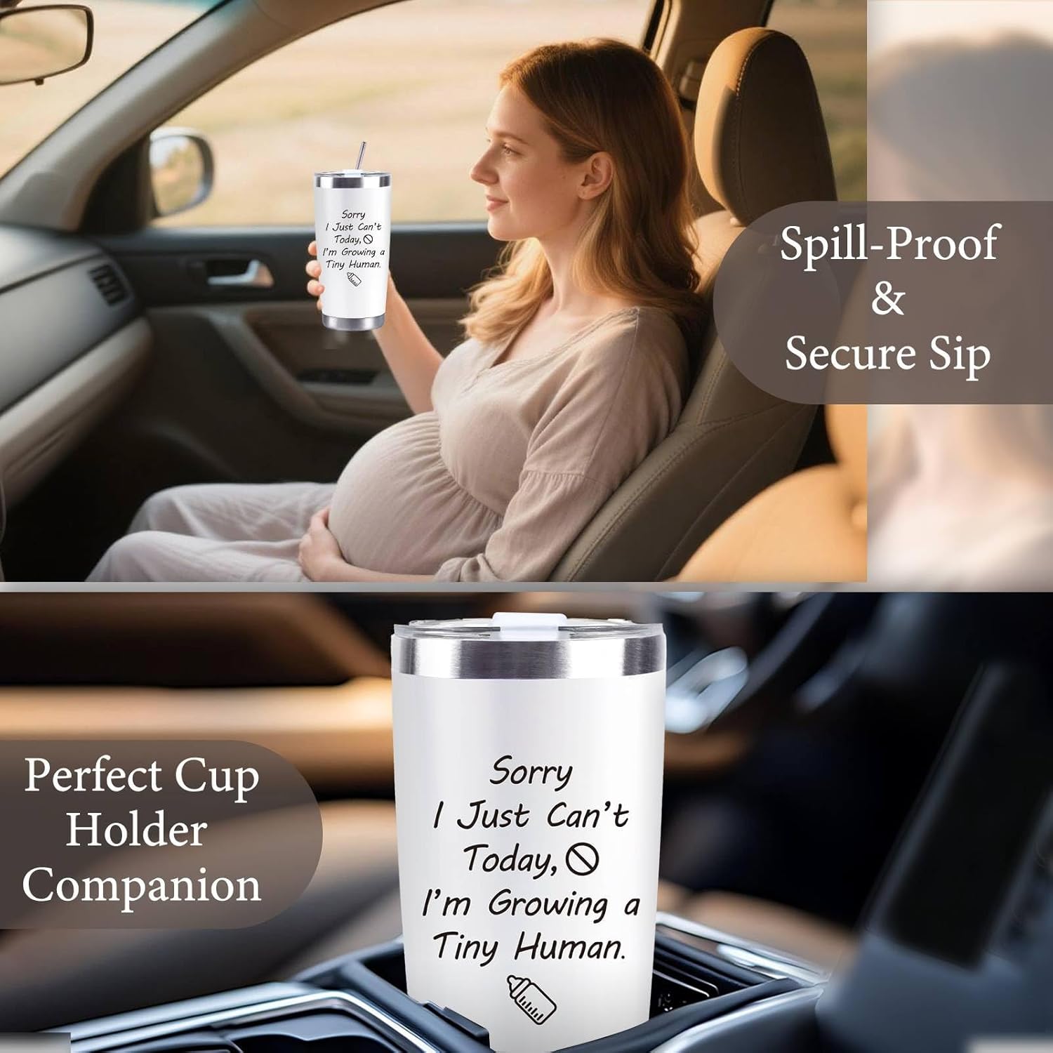 Pregnancy Gifts for Expecting Mom Mommy to Be Gifts for First Time New Mom 20 Oz Stainless Steel Tumbler Cup for Wife Friend Sister Mother’s Day Christmas Presents - Image 5