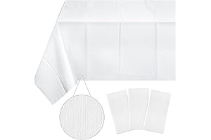 3 Pack White Paper Tablecloths for Rectangle Tables - Elegance at Each Gathering