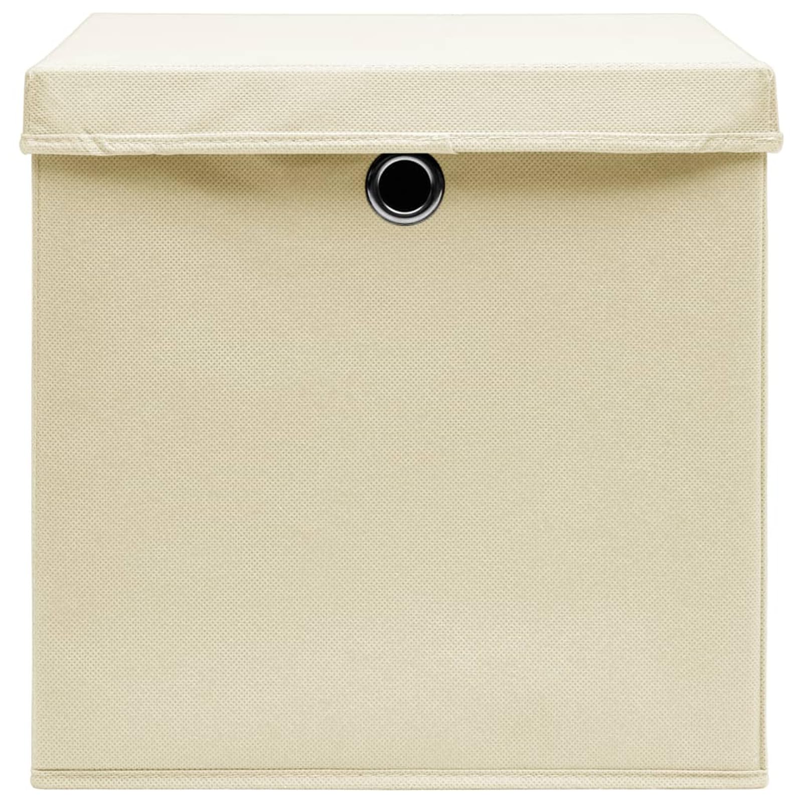 Aufbewahrungsboxen mit Deckel 10 STK Spielzeugkiste, Aufbewahrungskiste, Kleideraufbewahrung, Kleideraufbewahrung & Organisation, Creme 32x32x32 cm Stoff
