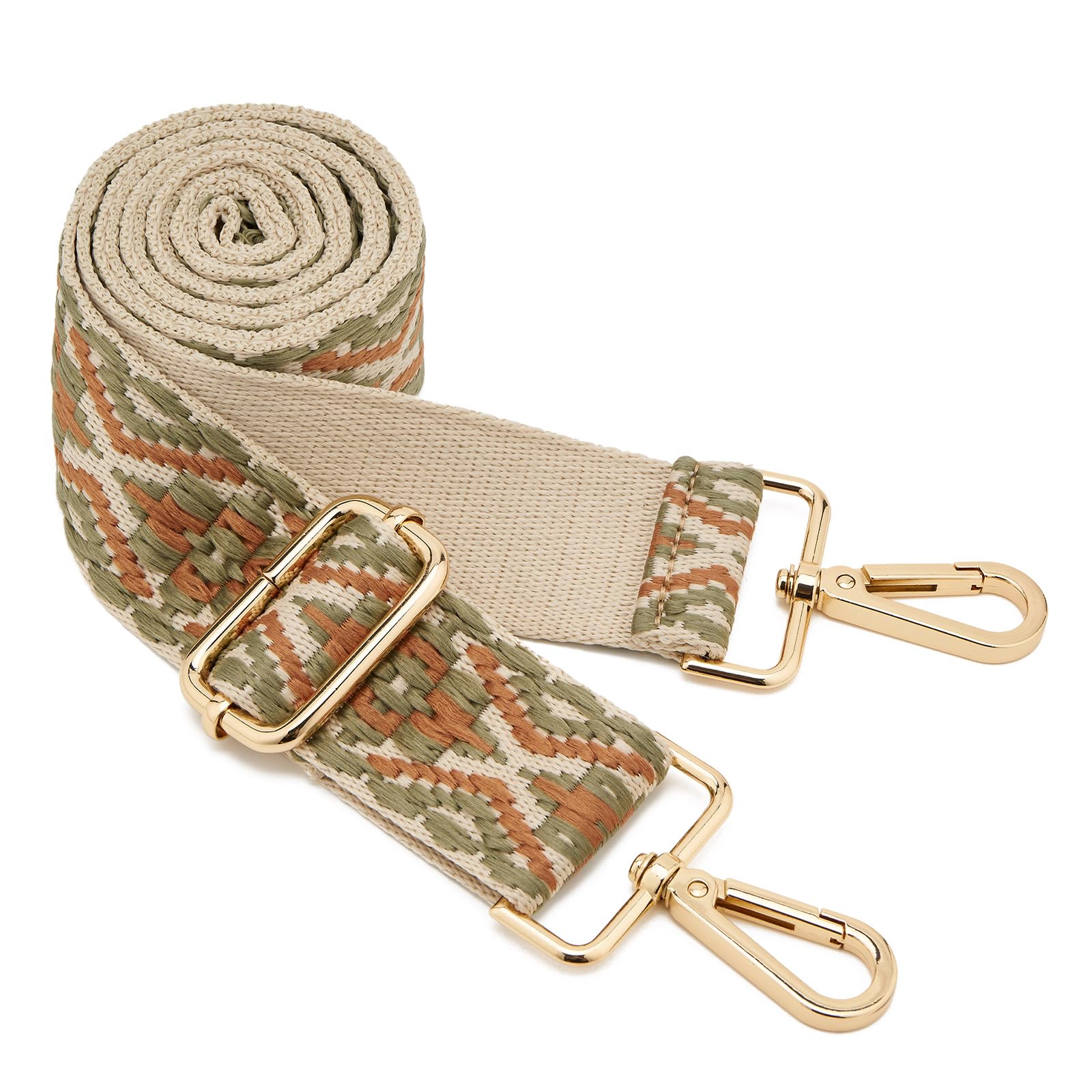 ZOOEASS Wide Shoulder Strap Adjustable Replacement Belt Guitar Style Crossbody Bag Handbag Strap Multicolor Canvas Straps(Wide:1.5in)(Color7)