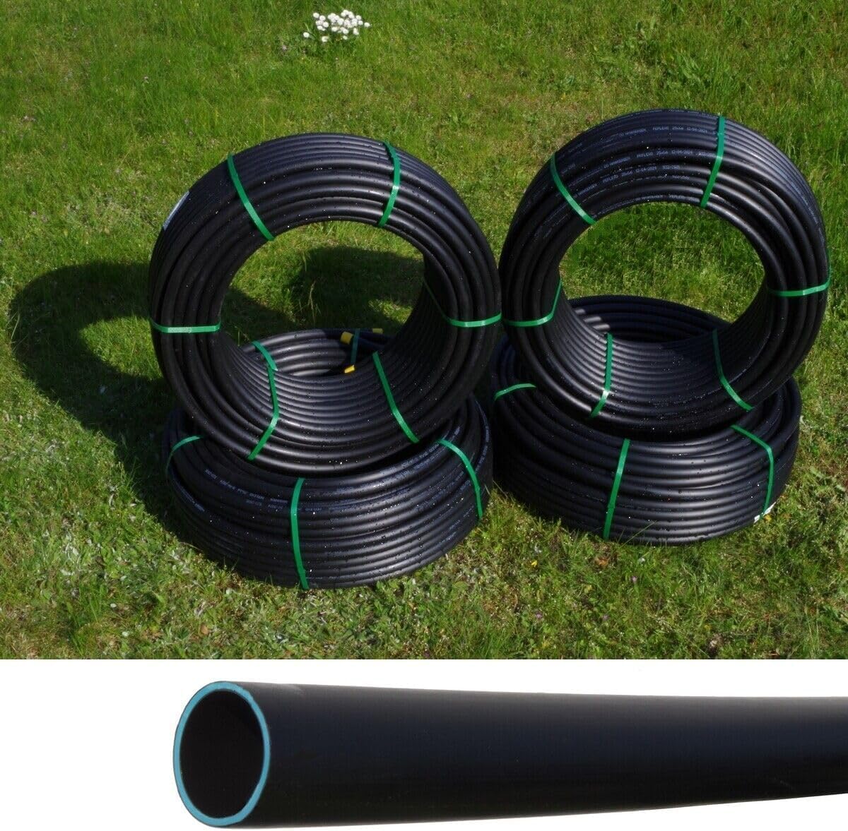 Kolor Neu 3-Lagig PE Rohr PN4, PN6, 4 Bar, 6 Bar Verlegerohr Wasserleitung 16mm 20mm 25mm 32mm Versorgungsleitung Bewässerung PE-Rohrleitung Druckrohr (DN 20 mm (6,0 bar PN6), 10 meter)