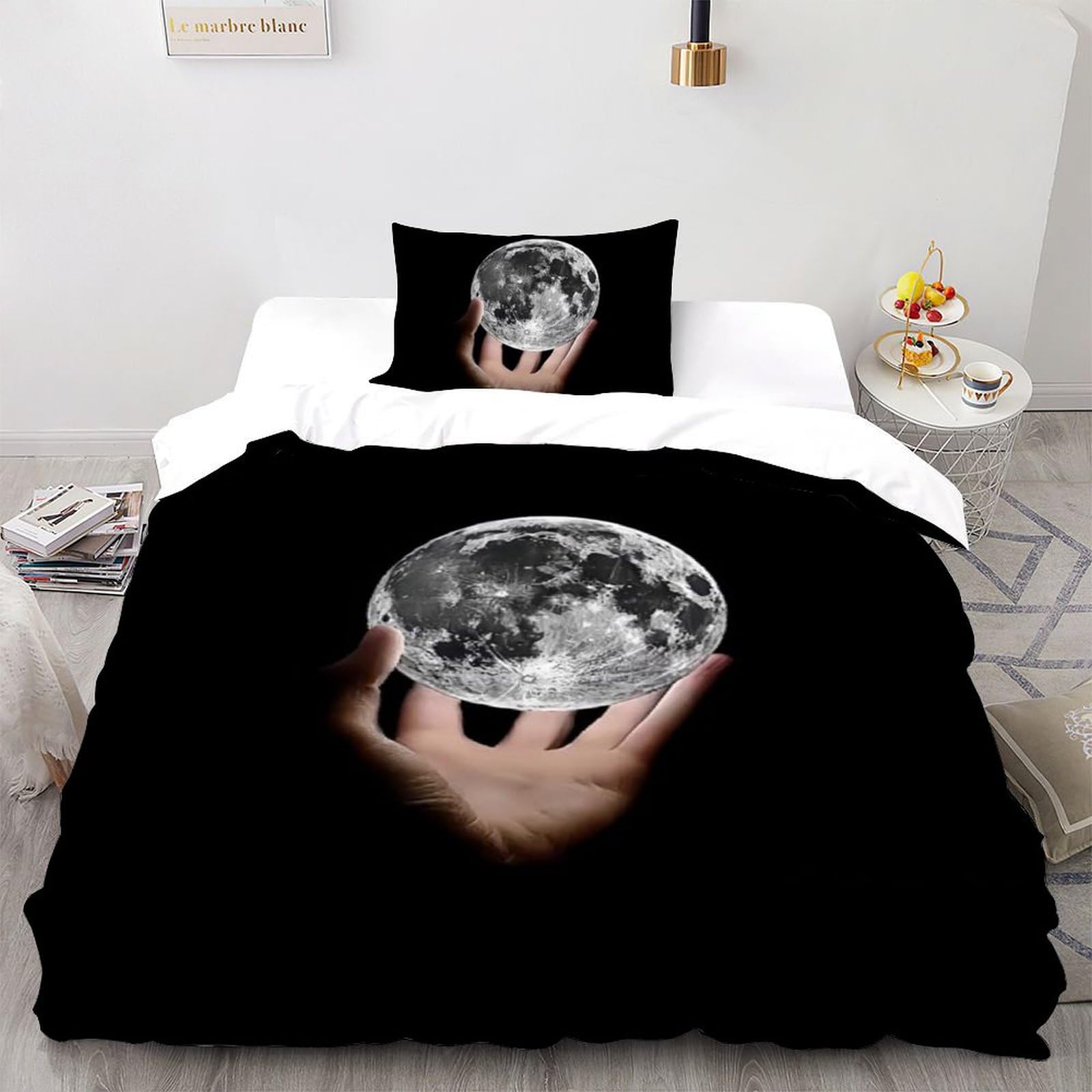 Housse de couette microfibre avec fermeture éclair La Lune Literie garçon 135x200 cm