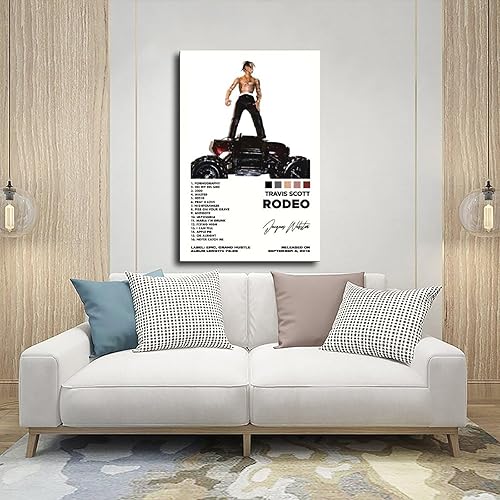 Miniatura 5 de COSIERM Póster de Rodeo  Póster limitado de Travis Scott en lienzo para decoración de pared, pintura para sala de estar, dormitorio, sin marco,