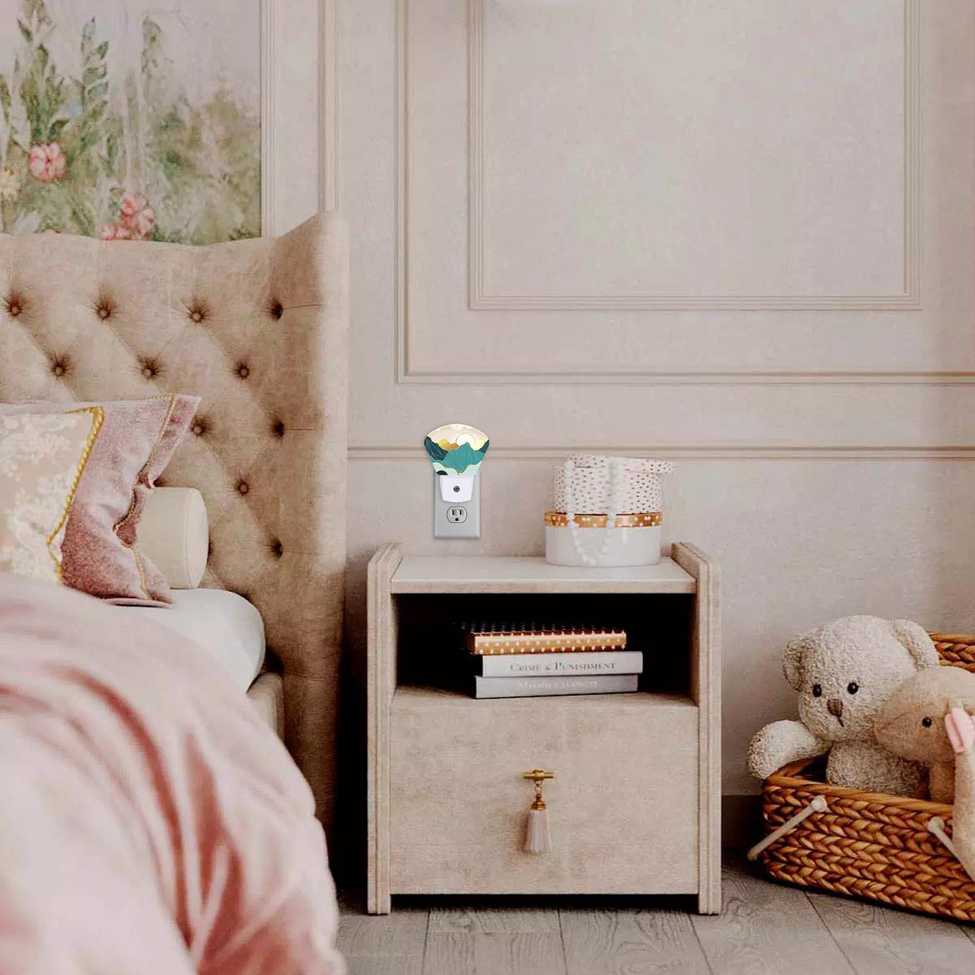 AKKAVNIA Night Light Gold Mountain Plug-in LED Dusk-to-Dawn Sensor Soft Night Lamp Suitable for Home Bedroom Bathroom Hallway — view 4