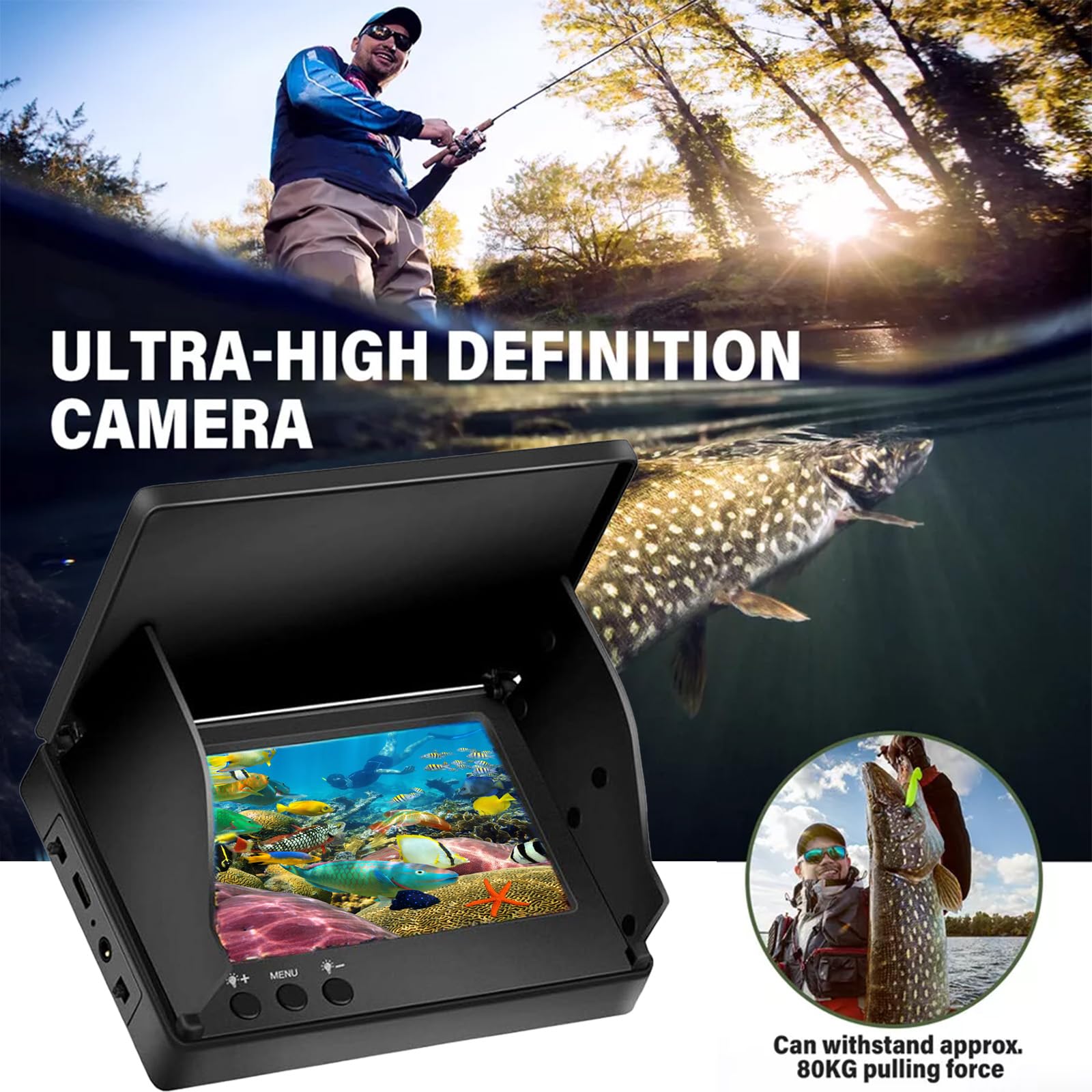 Onderwaterviscamera Voor De Visserij - Elektrisch 360° Draaibaar Met 5 Lcd Scherm 30 M Kabel Met Ip68