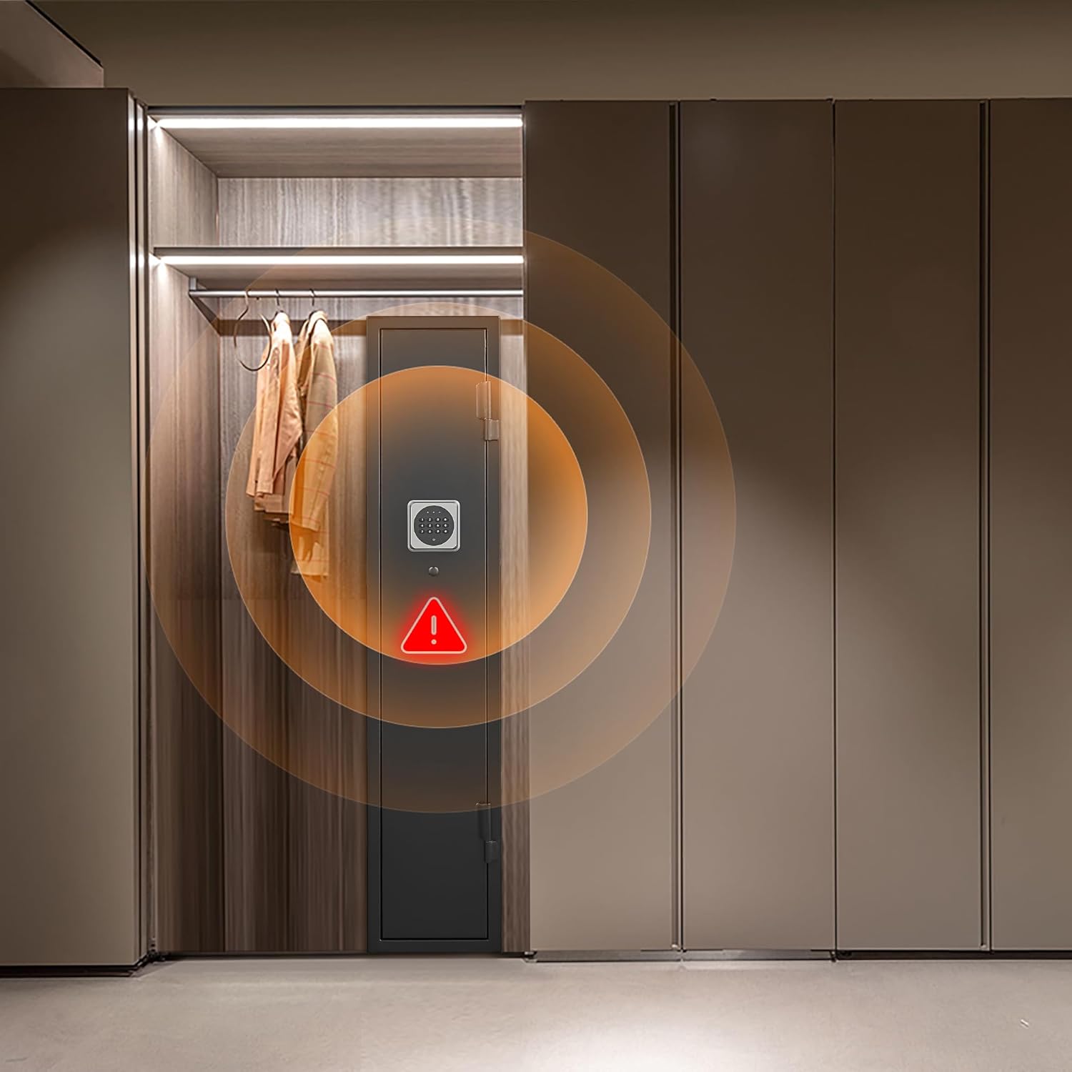 2-4 Gun Safe, Gun Safe for Rifles and Pistols, Shotgun Rifle Safe,No Assembly Gun Cabinet for Shotguns, Quick Access Rifle Safe, Gun Locker with Dual Alarm & Mute Mode Switching