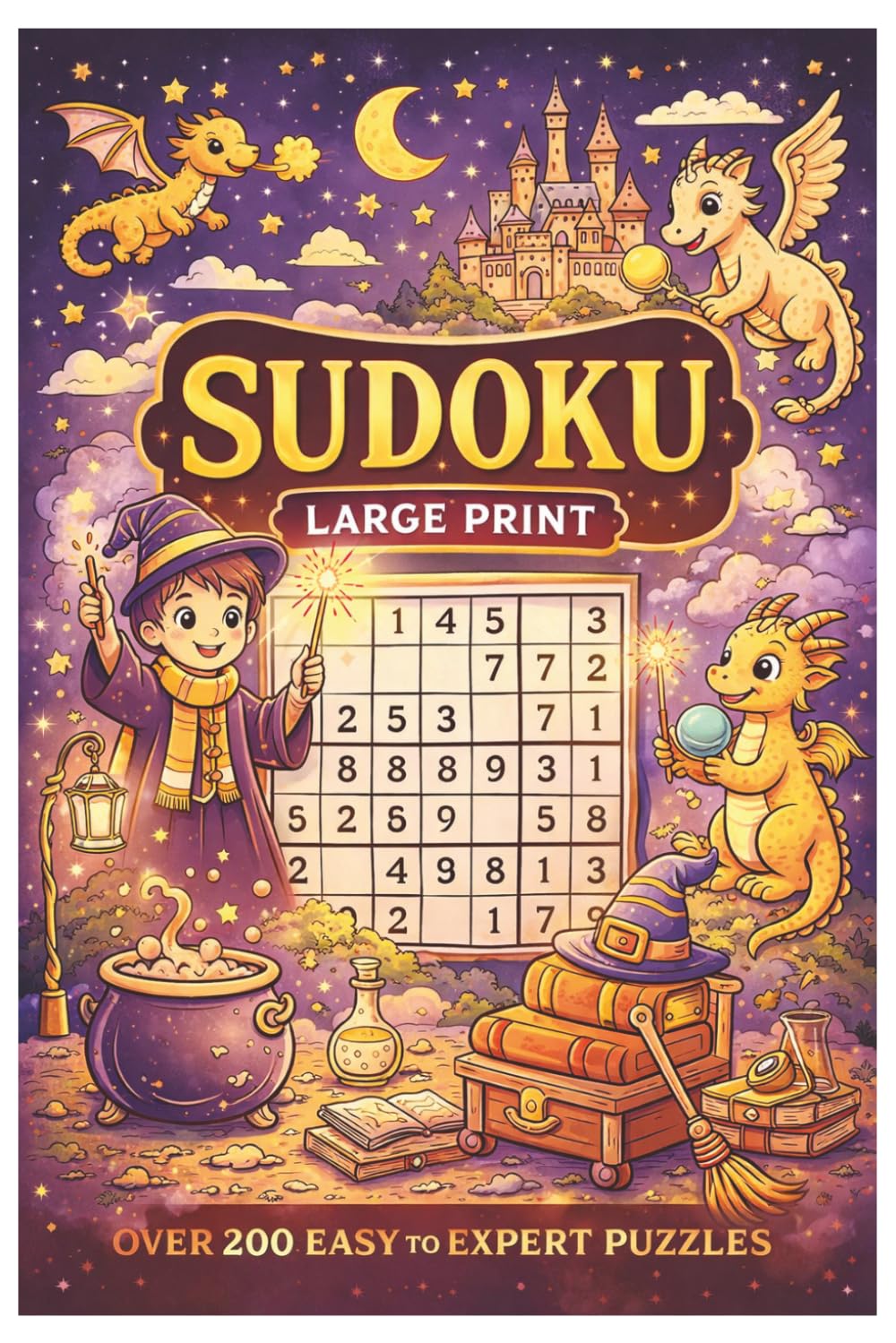 Sudoku Magic Adventure: 200 Easy to Hard Puzzles – Large Print Brain Games for Adults, Teens, and Puzzle Lovers